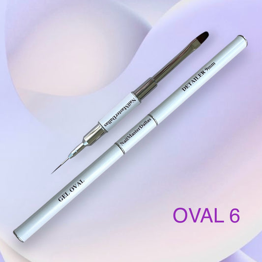 (NEW!) NailMasterDallas Dual Brush ( 9mm THIN brush + OVAL 6 flat brush)