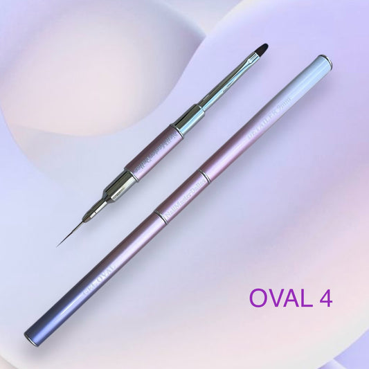 (NEW!) NailMasterDallas Dual Brush ( 9mm THIN brush +OVAL 4 flat brush)