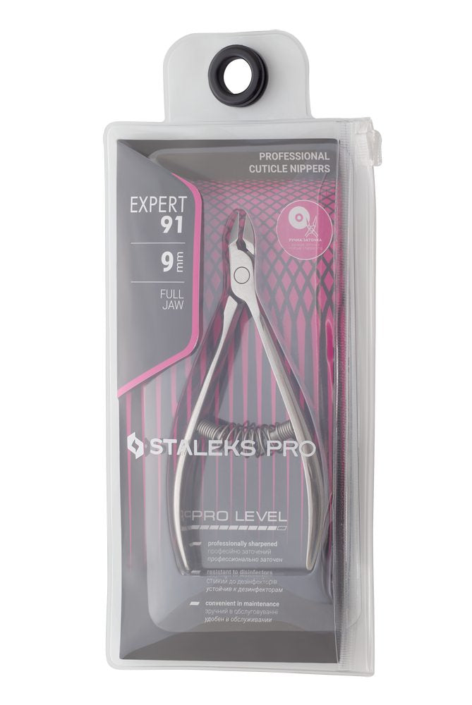 STALEKS PRO Expert Cuticle Nippers, model NE-91-9 (9mm edge)